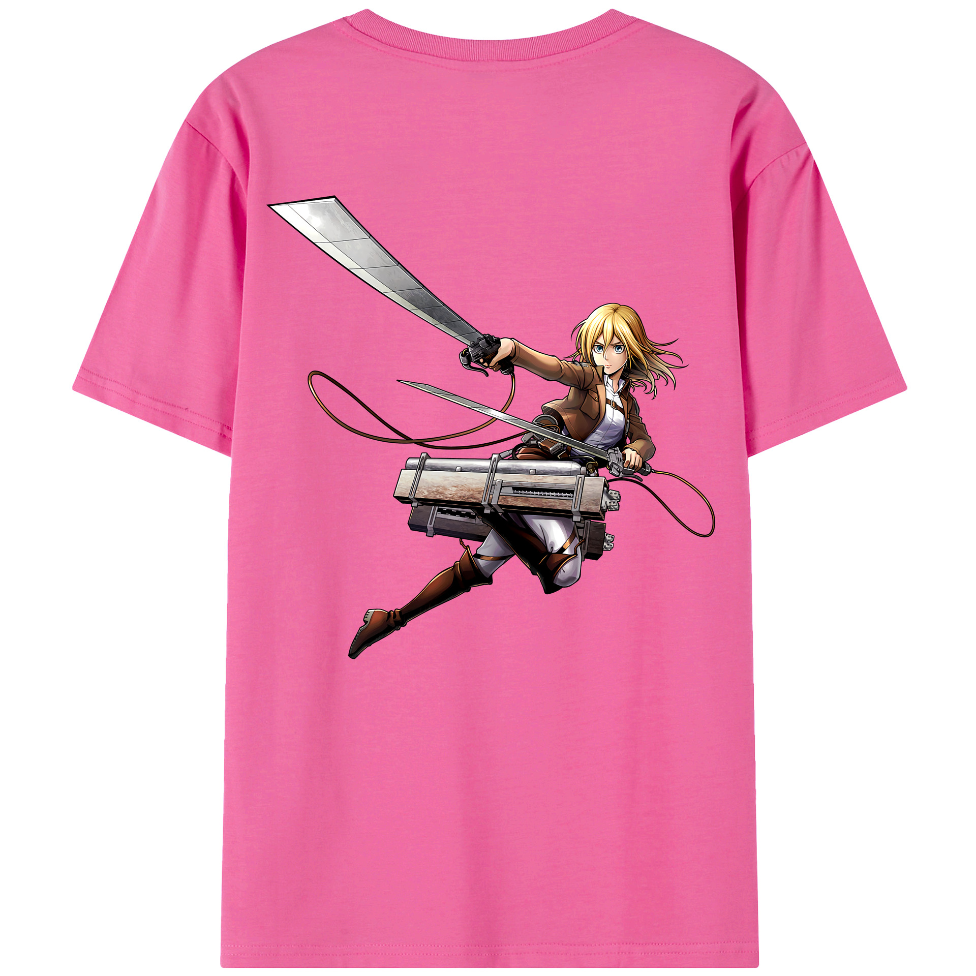 （画像用） 進撃の巨人 クリスタ·レンズ Attack on Titan Christa Lenz レディース半袖Tシャツ(バックプリント)